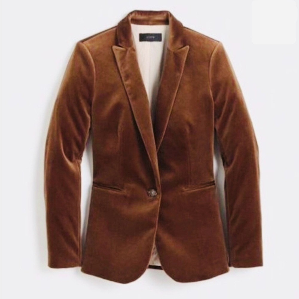 J.Crew - Women's Parke Blazer in Velvet - Dark Brandy / Brown - Size 4